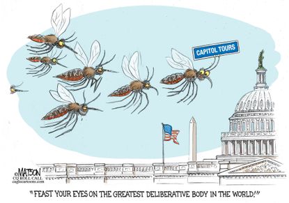 Editorial cartoon World Zika virus Capitol Hill tours