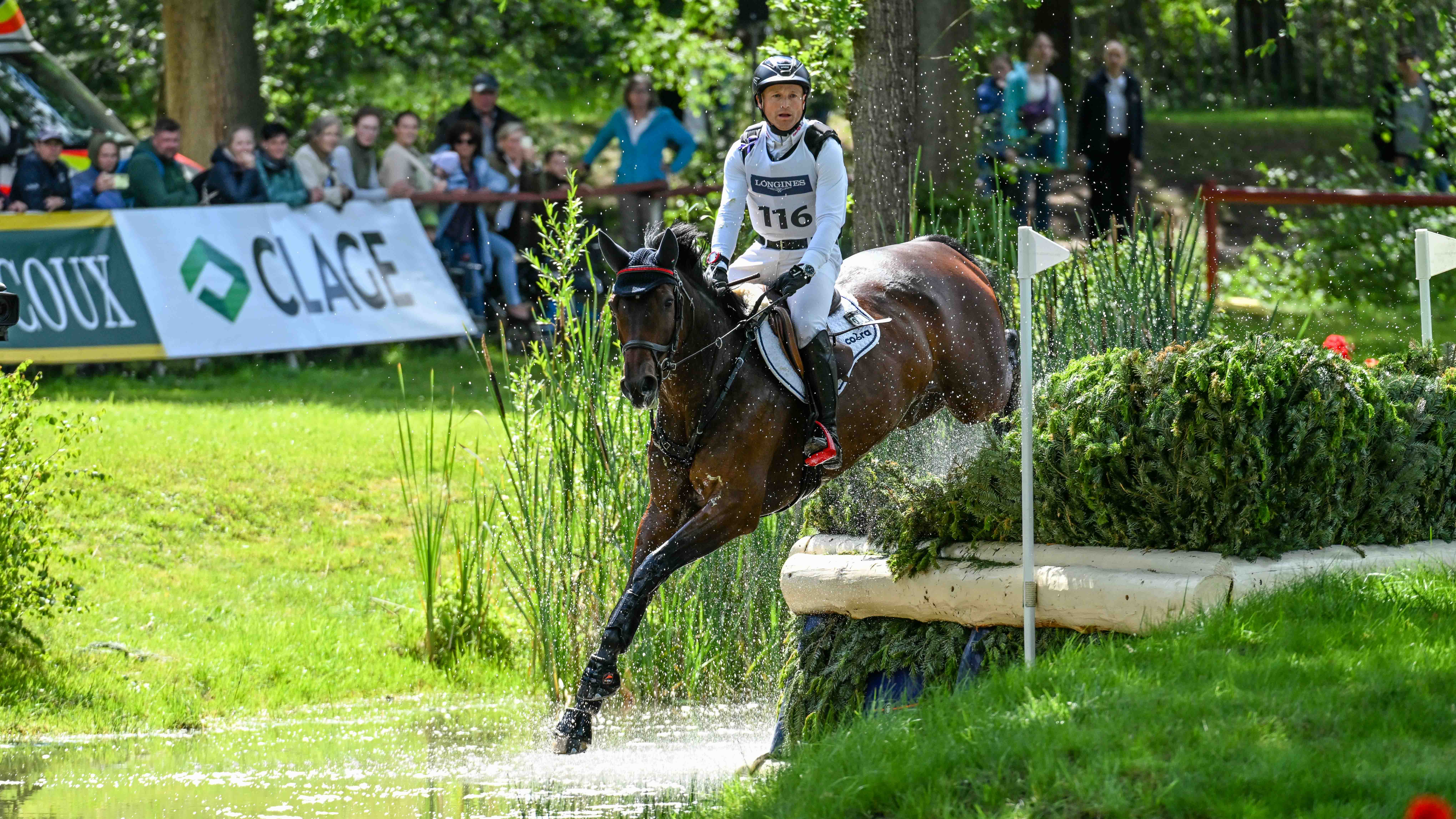 The Luhm&amp;uuml;hlen Horse Trials CCI4*-S cross-country has concluded with German rider Michael Jung and FischerChipmunk FRH (pictured) still in the lead.