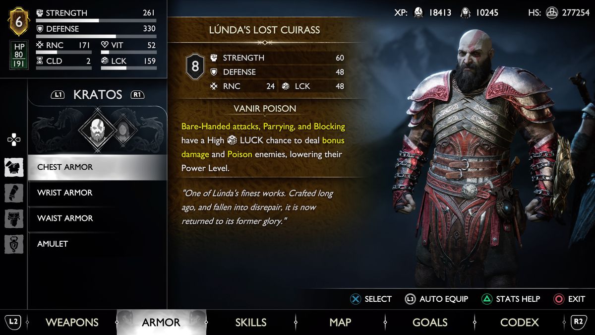 Lunda's armor locations and crafting in God of War Ragnarok