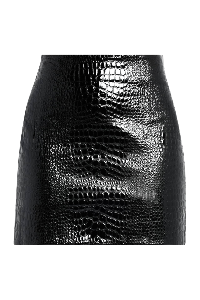 L&#039;Agence , Gerard Croc-Embossed Faux Leather Mini Skirt