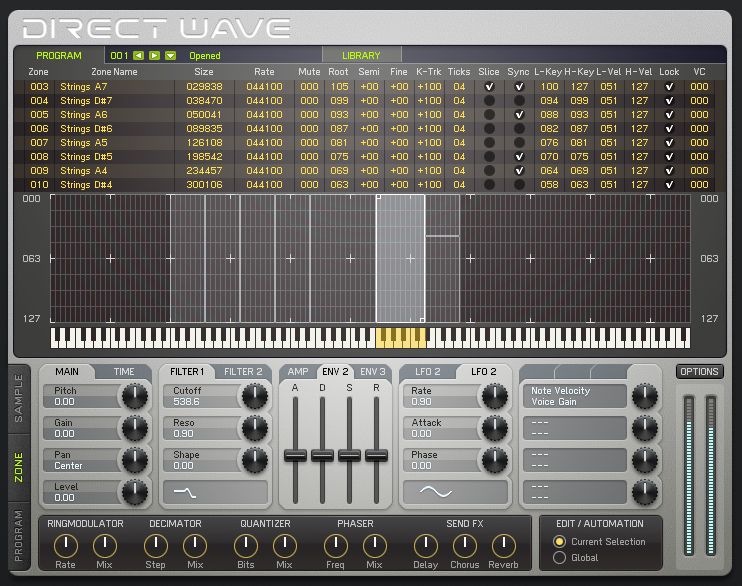You can play but not edit sampler patches in Direct Wave Player.