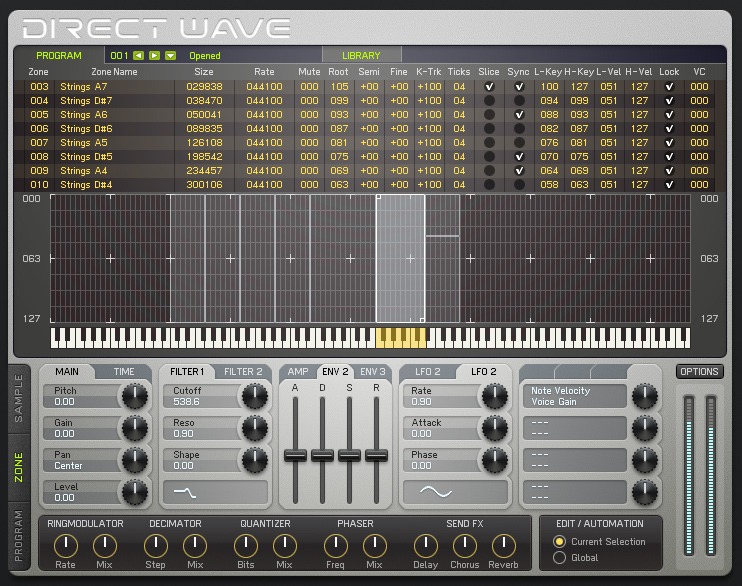 You can play but not edit sampler patches in Direct Wave Player.