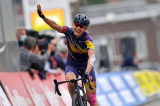 Alena Amialiusik of Canyon-SRAM Racing celebrates winning stage 2 of Lotto Belgium Tour 