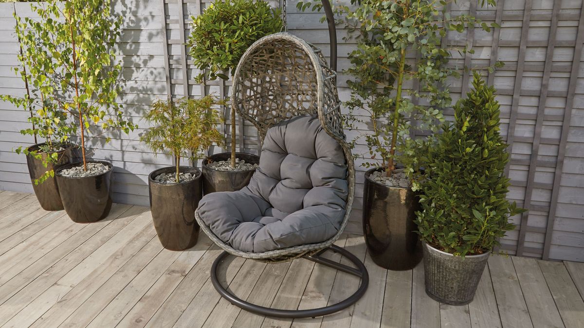 Morrisons' Rattan Hanging Pod Chair is the perfect Aldi dupe Gardeningetc