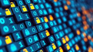 Data breaches stock image showing binary code and unlocked padlocks