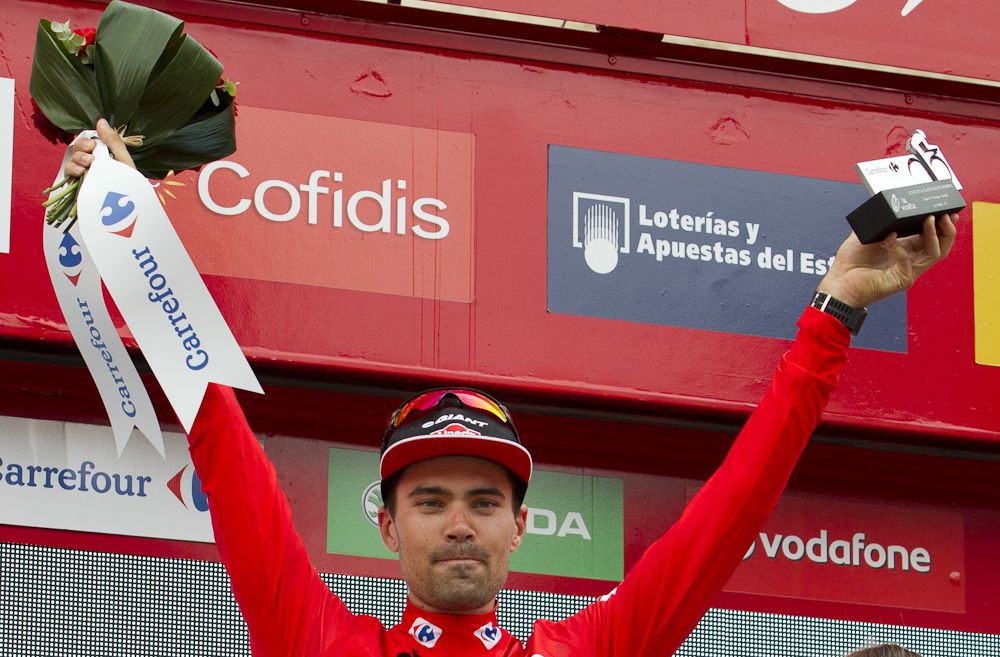 Tom Dumoulin in red after stage 17.