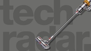 Best cordless vacuum Dyson V15 Detect Absolute on a dark gray background reading "TechRadar"
