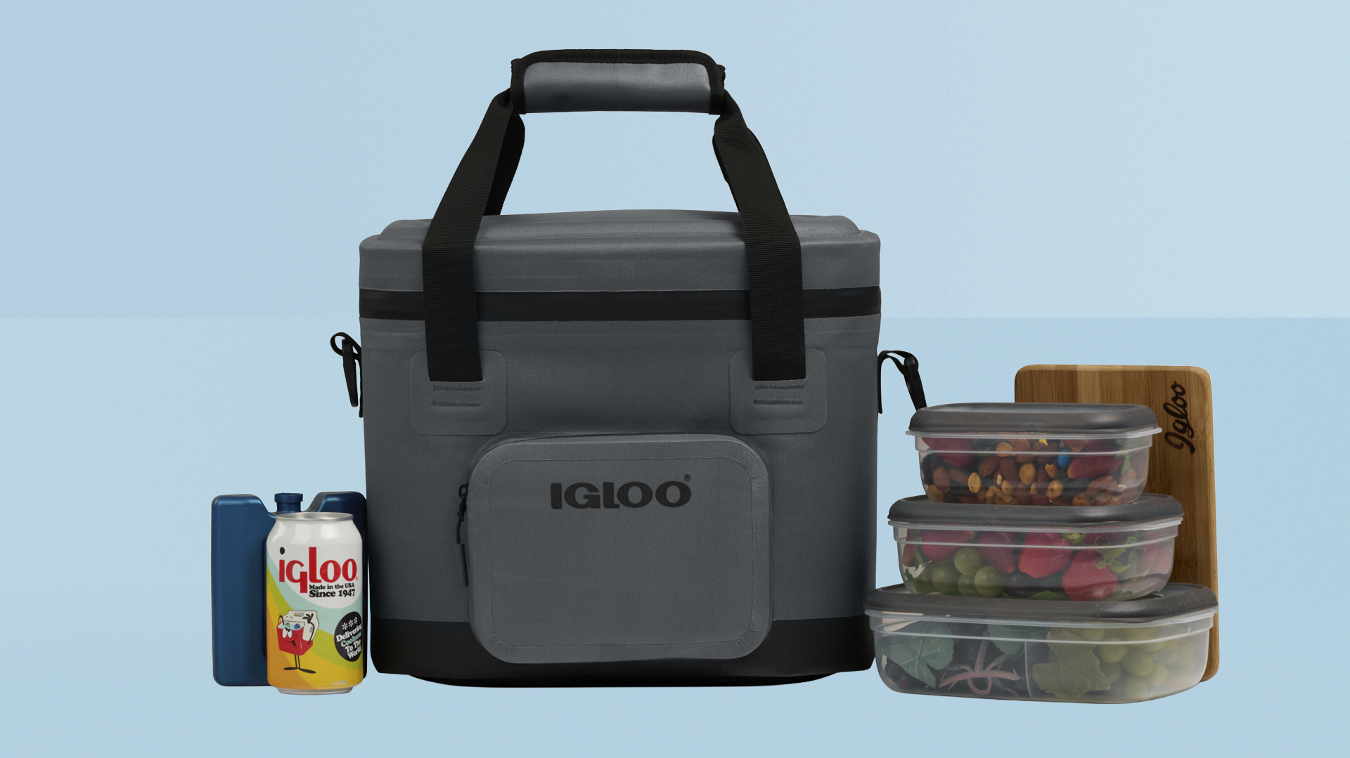 Igloo Trailmate cooler on coloured background