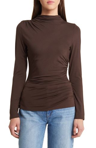 Joelle Ruched Funnel Neck Top