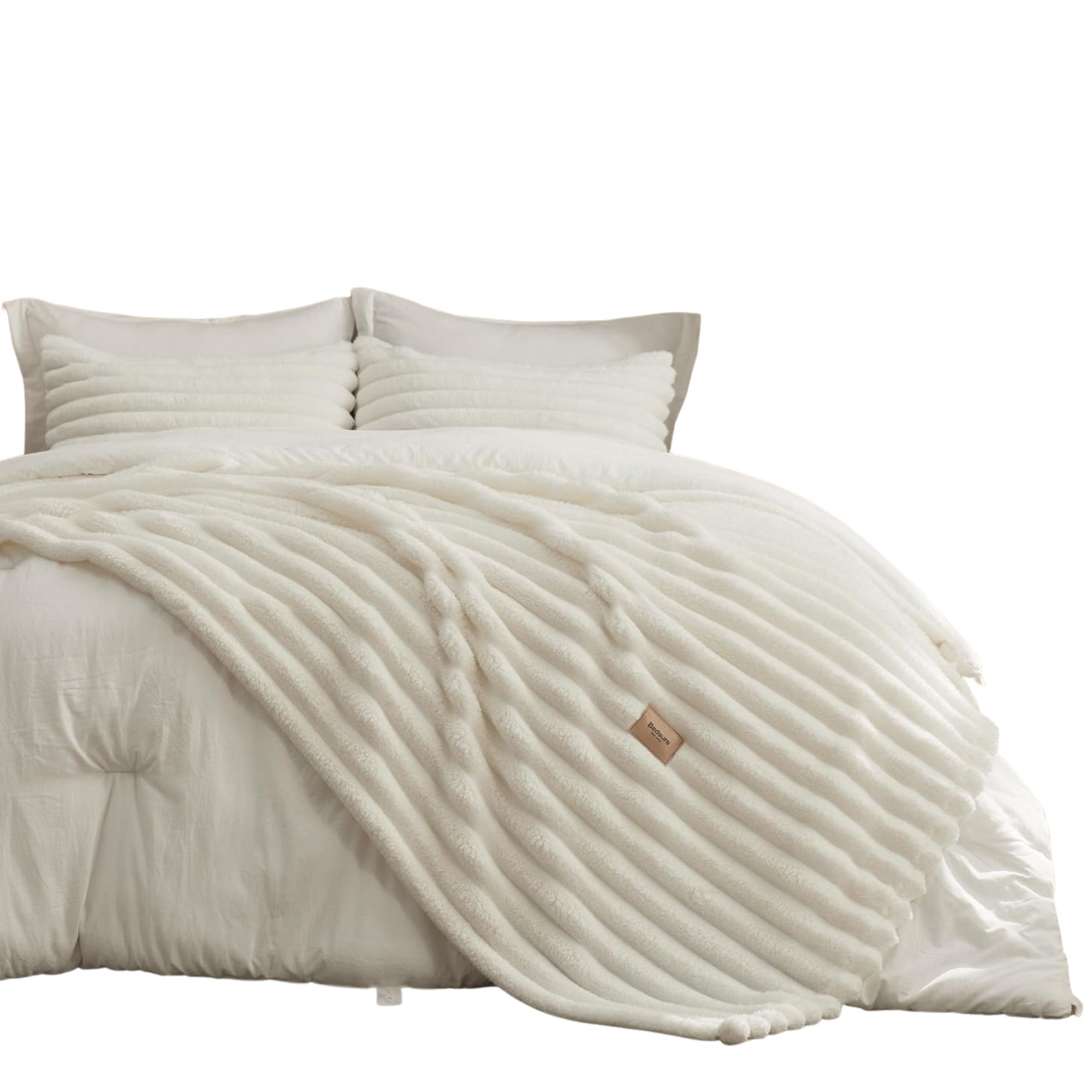 White Bedsure 2-in-1 comforter set shown on a neatly made bed