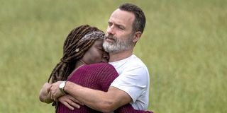 Andrew Lincoln as Rick Grimes and Danai Gurira as Michonne on The Walking Dead Season 9 Episode 1