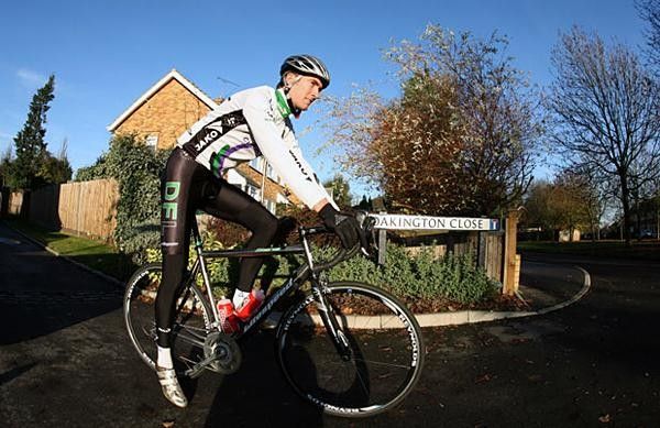 Lloyd sets off for a training ride.