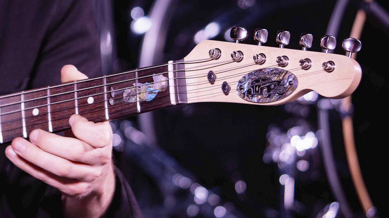 Hank with his new guitar at the Stone Pony on 11/15/24