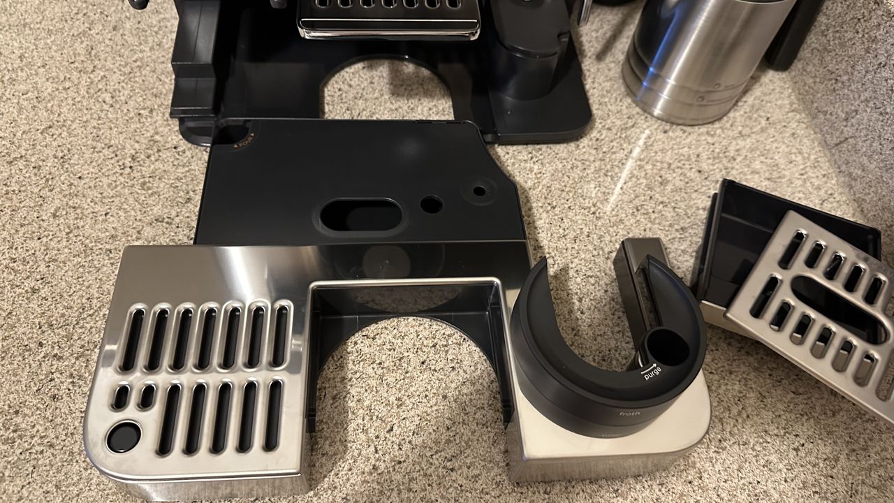 Drip trays removed from Ninja Luxe Caf&eacute; coffee maker