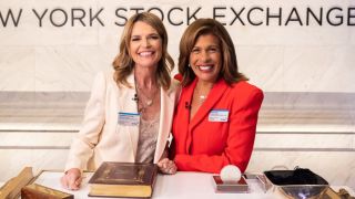 Hoda Kotb and Savannah Guthrie smiling in NYSE on Today