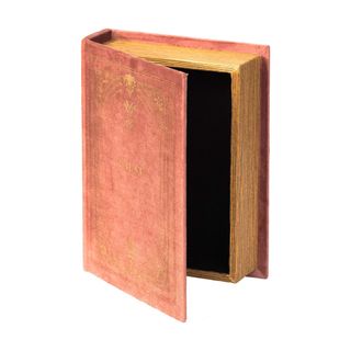 Decorative Vintage Book Shaped Trinket Storage Box - Brown