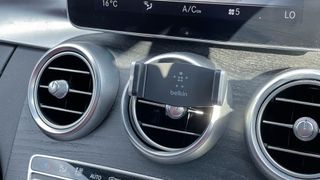 Belkin Car Vent Mount mounted on car dash vent