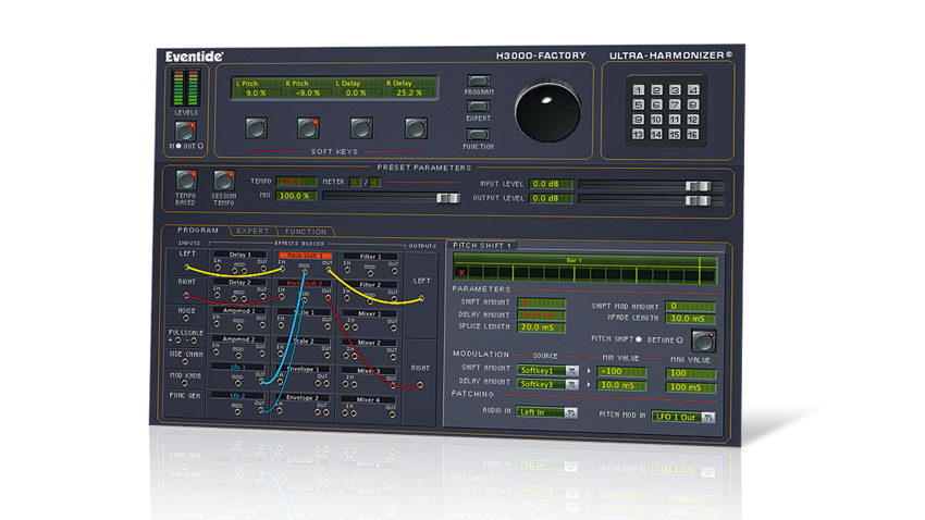 Processing options include two each of Delay, Pitch Shift, Filter, Amplifier Mod, Scale, LFO and Envelope, plus four Mixers - that&#039;s 18 modules