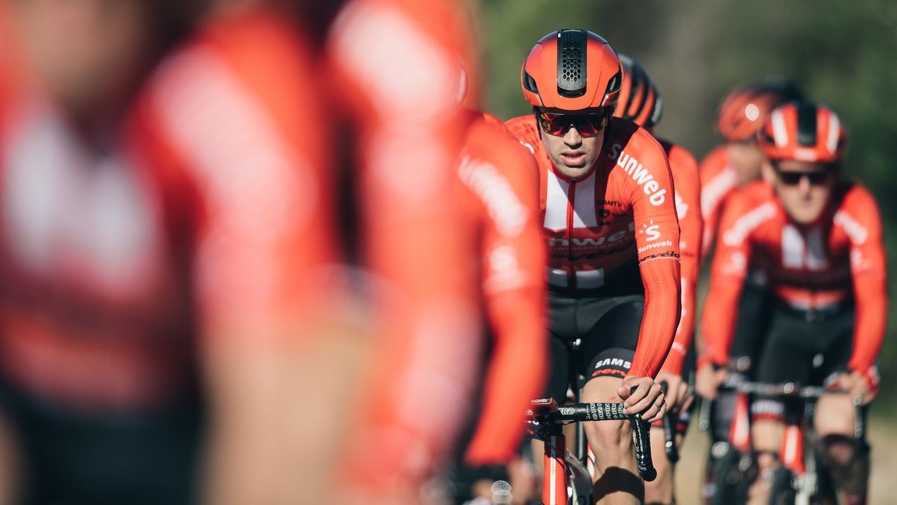 Tom Dumoulin wears the new Sunweb jersey