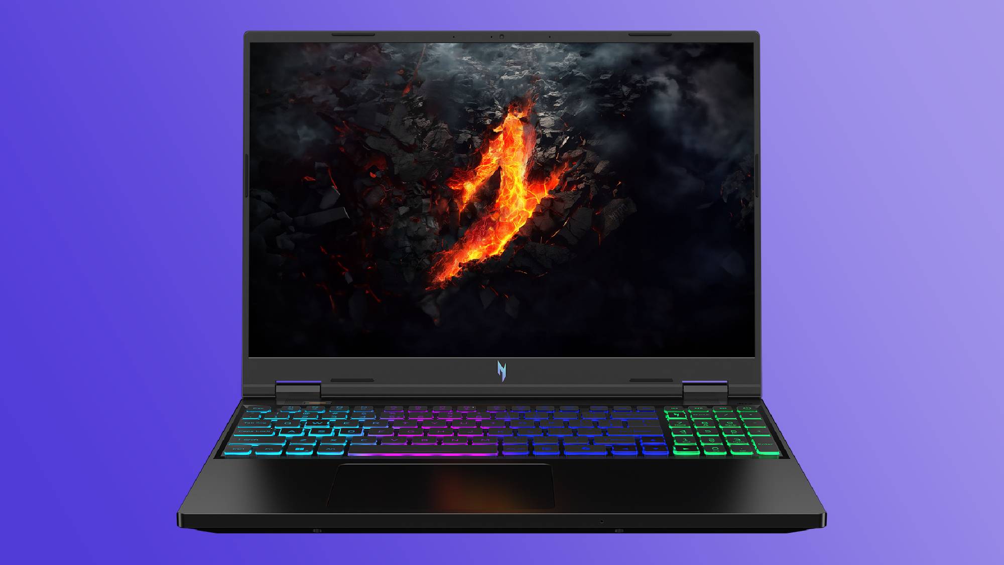 Acer Nitro 16 gaming laptop against blue gradient background