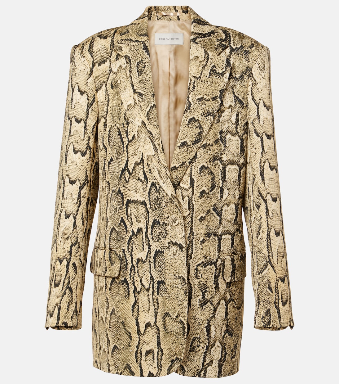 Snake-Effect Jacquard Blazer in Multicoloured - Dries Van Noten