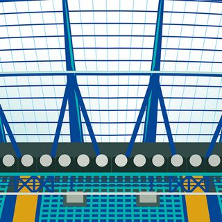 Premier League football stadium illustrations