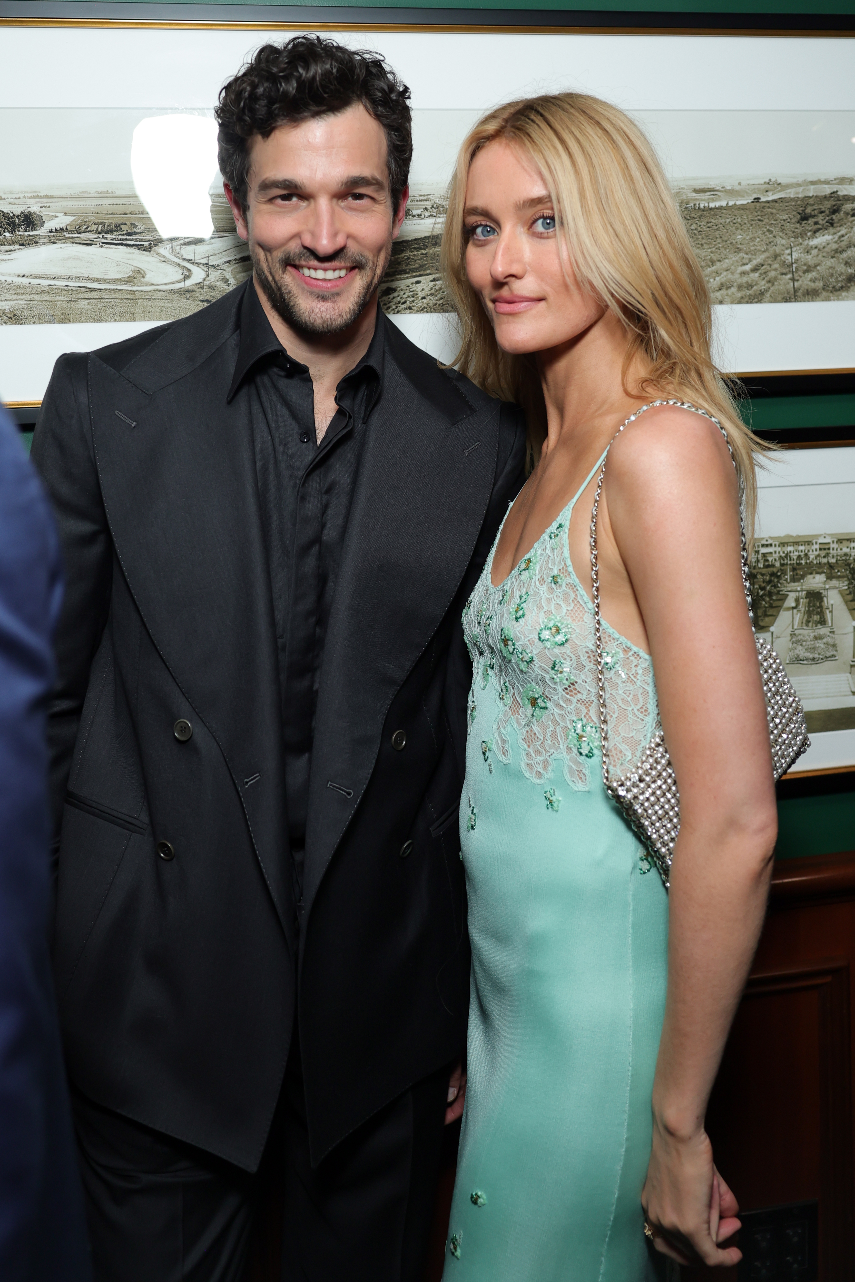 Sarah Pidgeon wears Chanel's take on the '90s slip dress trend, leaving behind Carolyn Bessette-Kennedy's color palette for light pistachio green