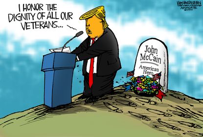 Political Cartoon U.S. John McCain RIP Veteran Trump Rips War hero