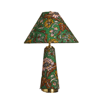 floral fabric covered table lamp