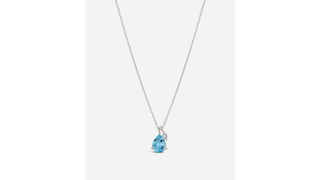 Dinny Hall Silver Gem Drop Blue Topaz and White Sapphire Pendant Necklace