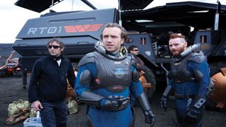 Prometheus: A sneak peek at the impressive design of the RT01 with Rafe Spall (Millburn) and Sean Harris (Fifield)