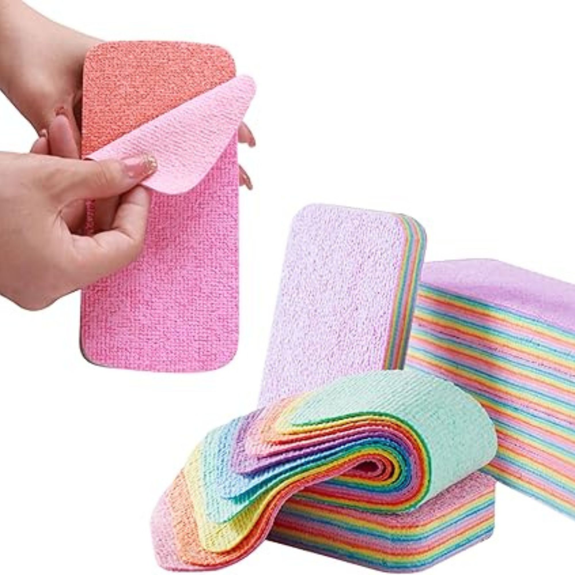 Peelable microfibre sponge