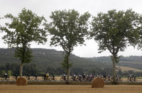 The peloton rolls through the Tarn region