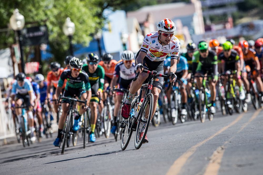Jacobe Rathe (Jelly Belly) tries to get off the front.