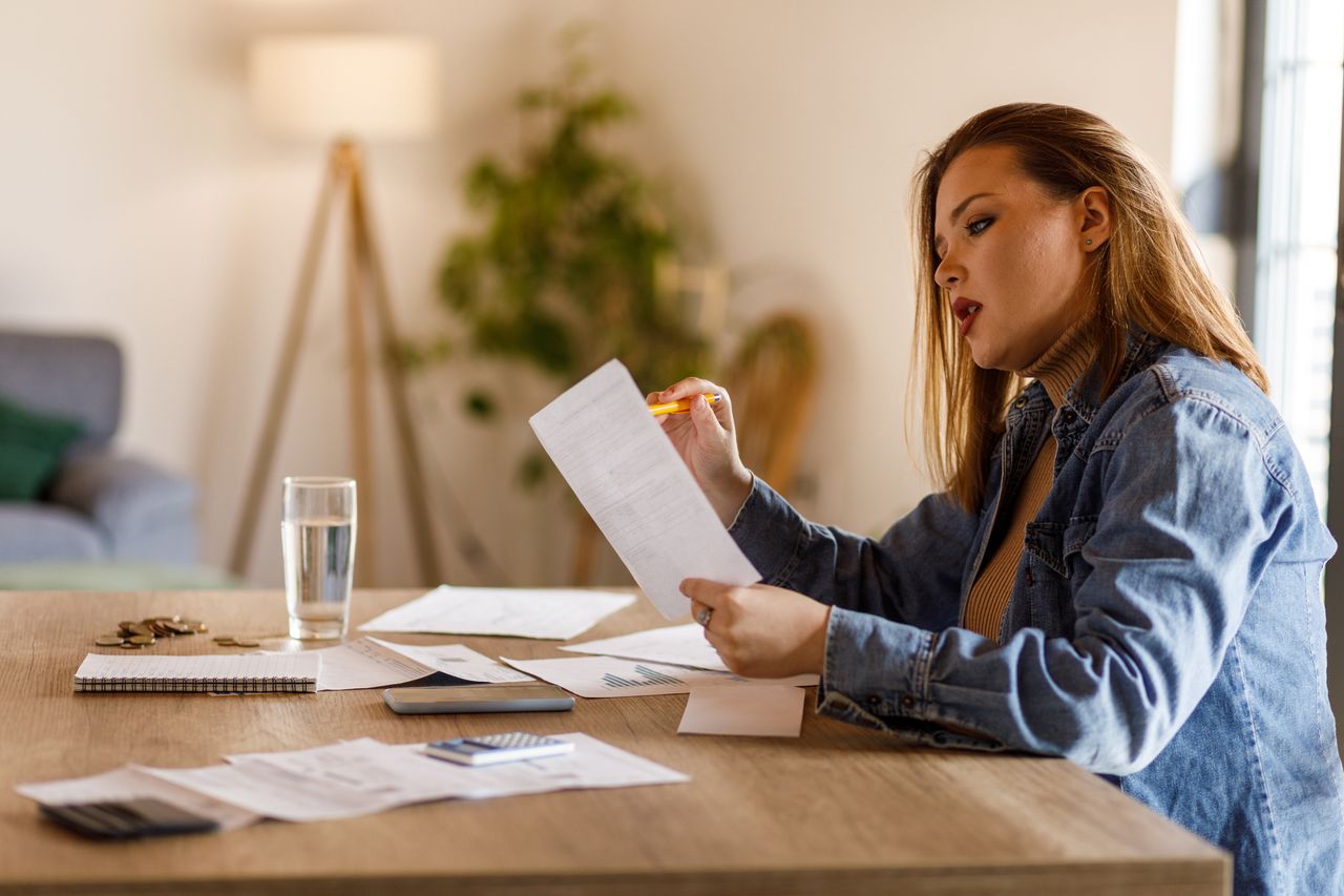 person looking at documents