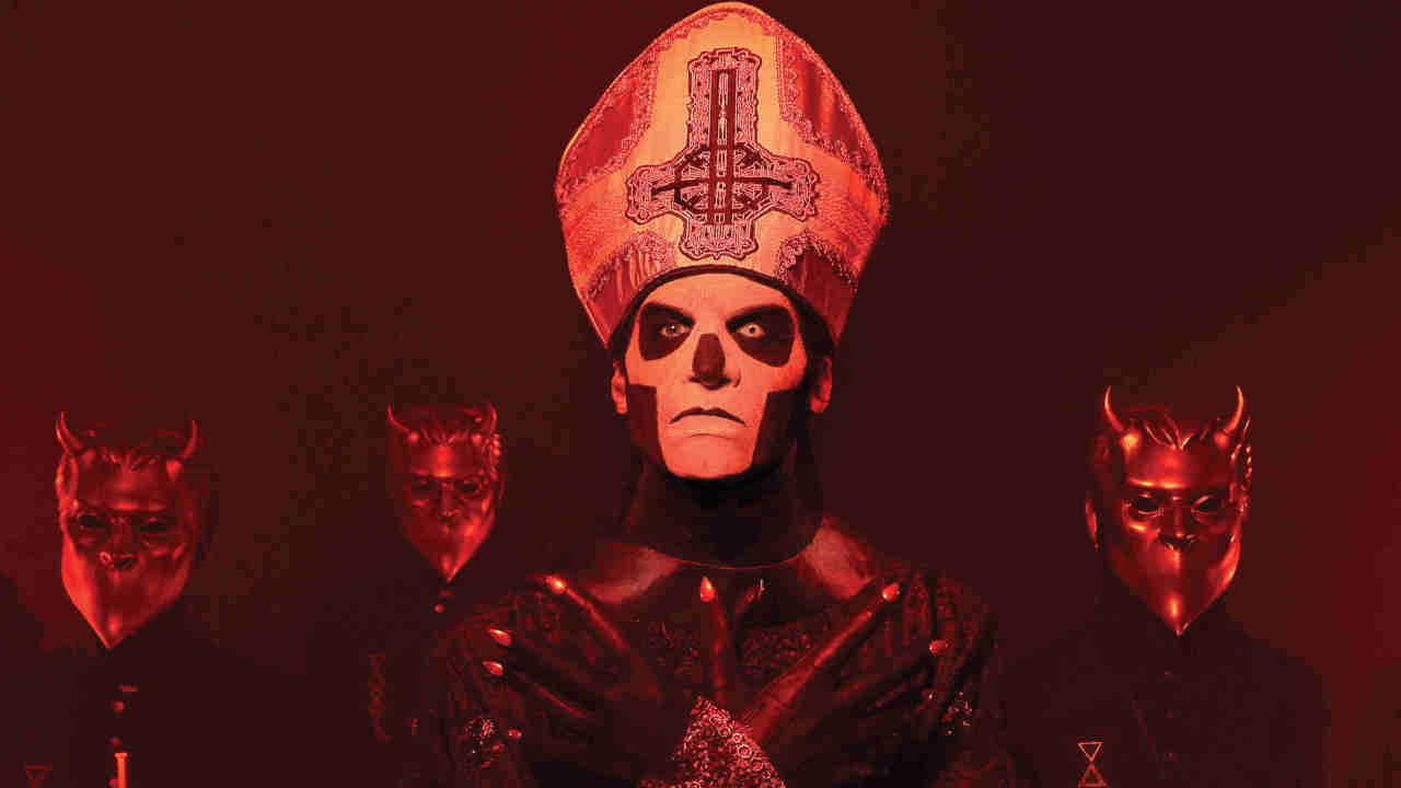 Ghost posing for a photograph in 2014