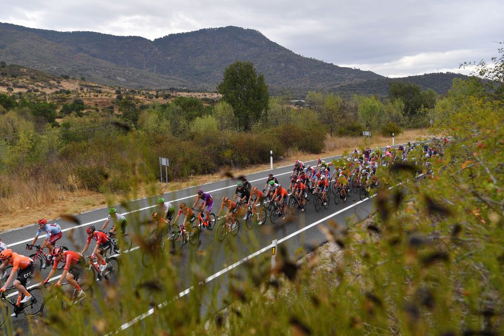 The peloton on stage 19 of the Vuelta a Espa&ntilde;a