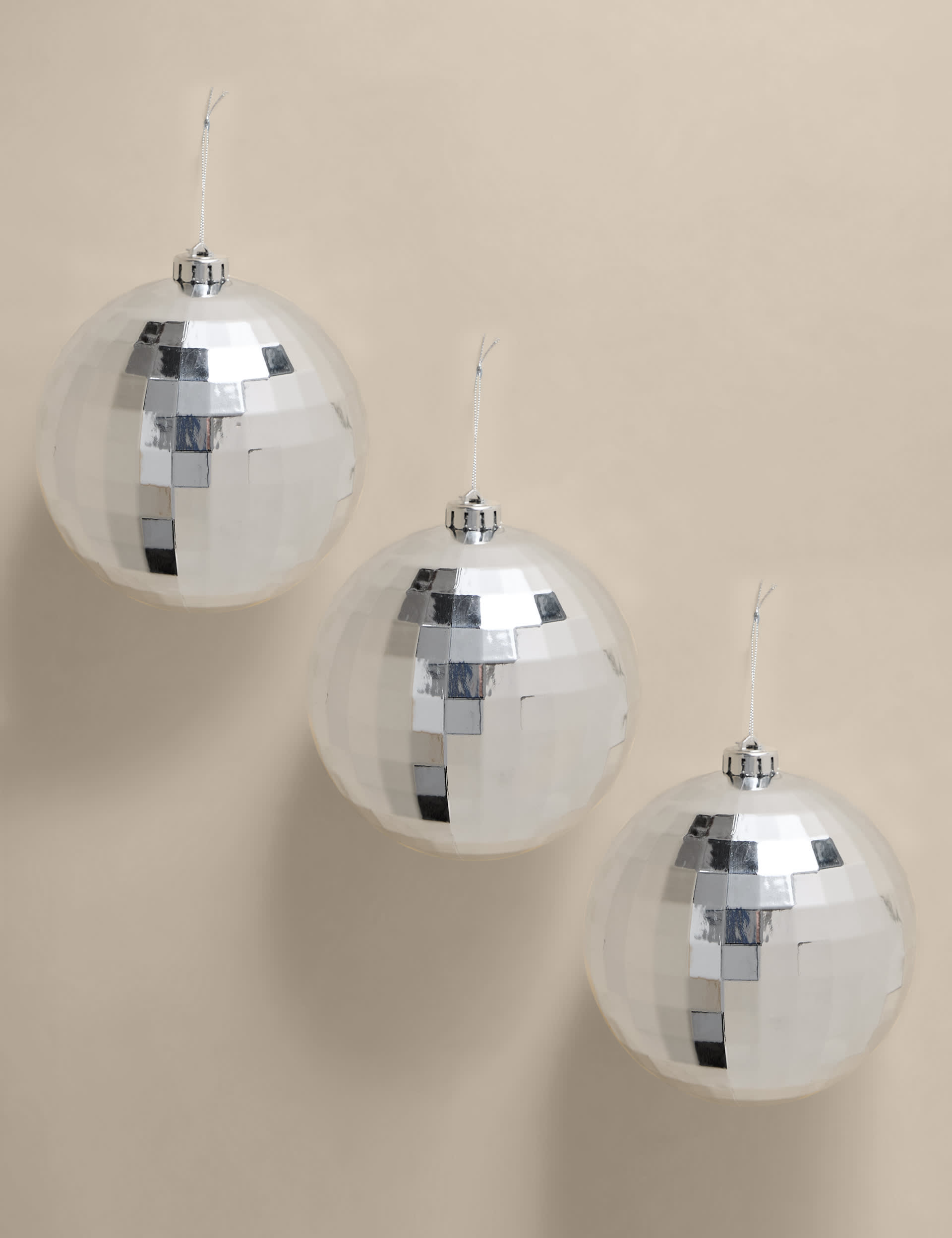 3pk Xl Hanging Disco Ball Decorations