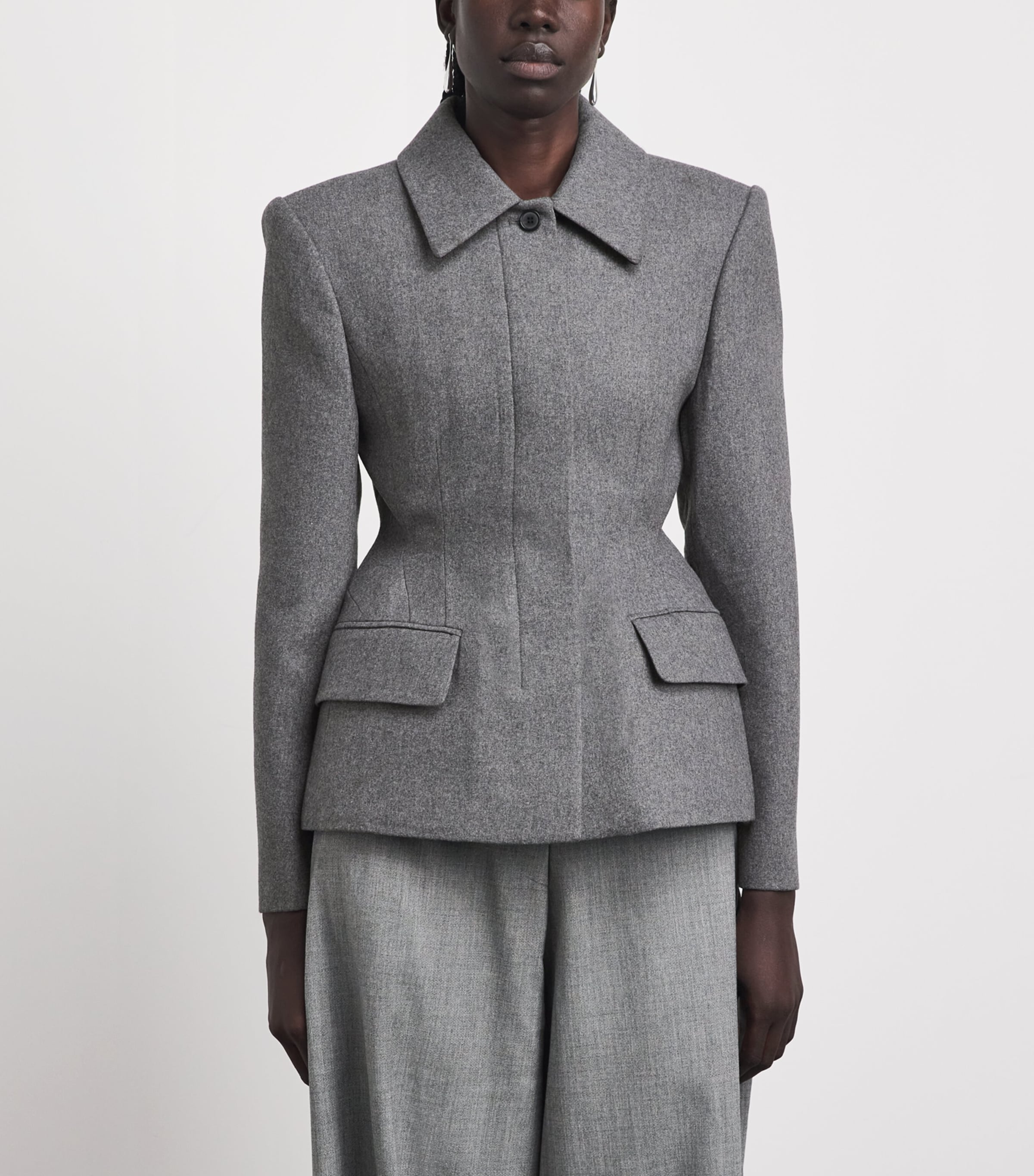 Source Unknown Wool-Blend Hourglass Terzo Blazer