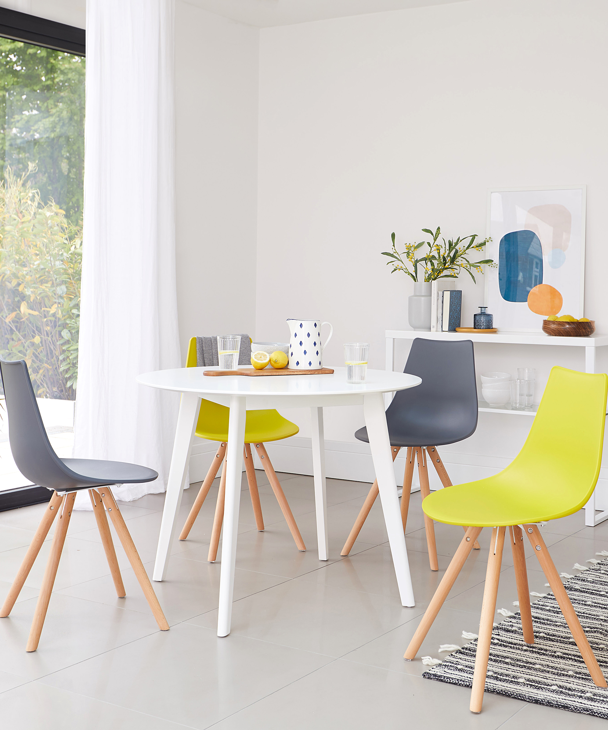 Terni White And Finn Compact Dining Set