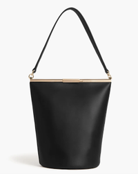 Frame Bucket Bag In Black Leather ($1,990) | Victoria Beckham