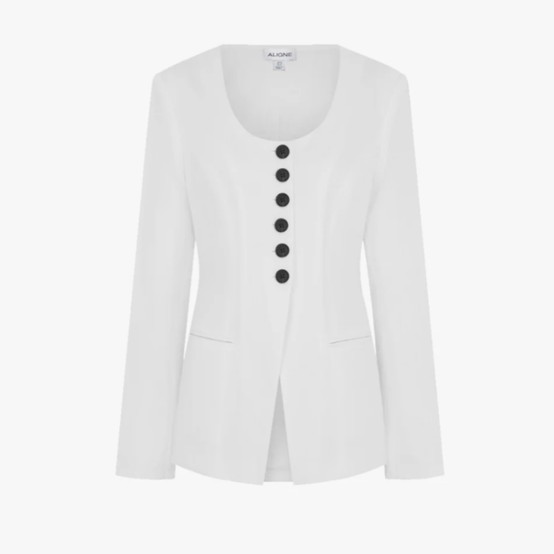 ALIGNE, Daphne Scoop Neck Linen Blazer