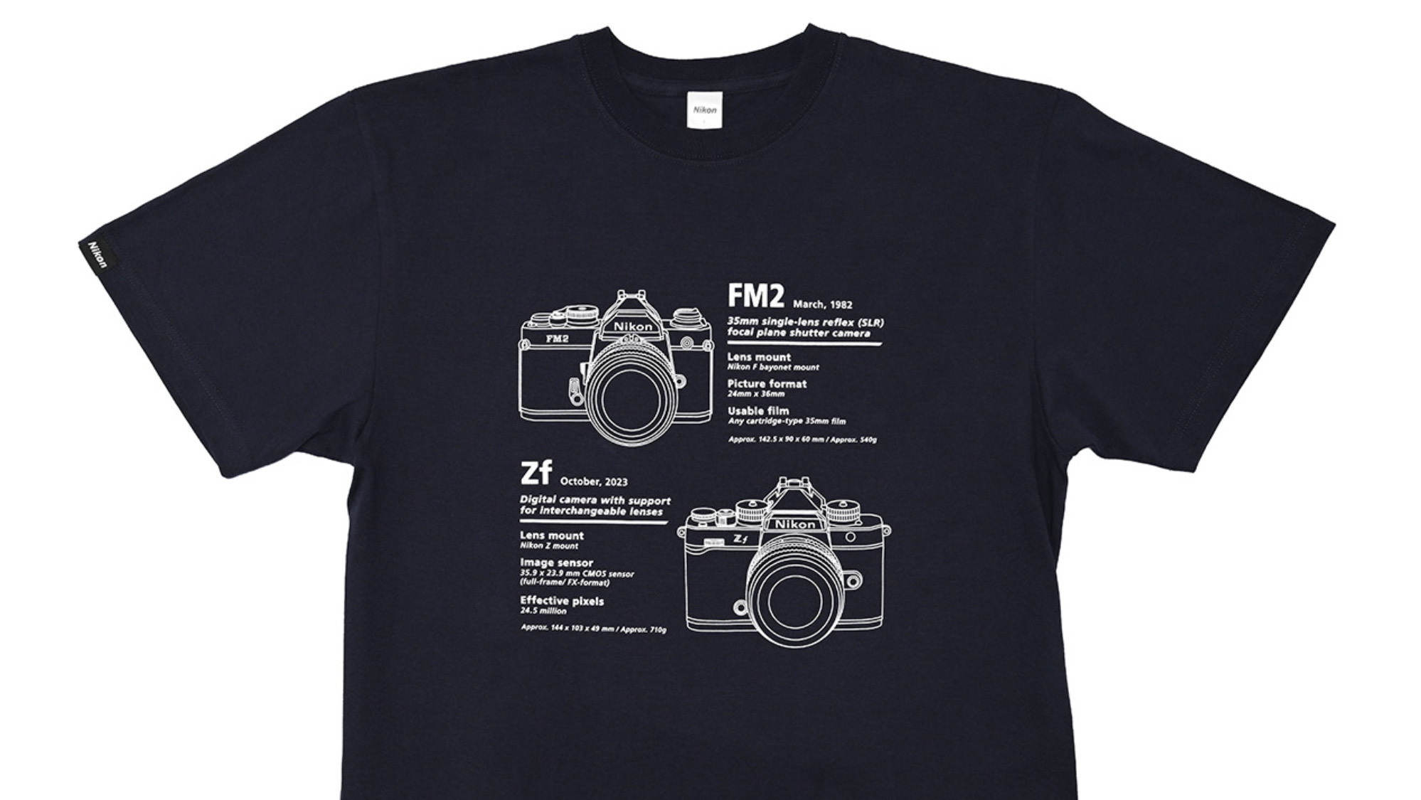 Nikon FM2 and Zf t-shirt
