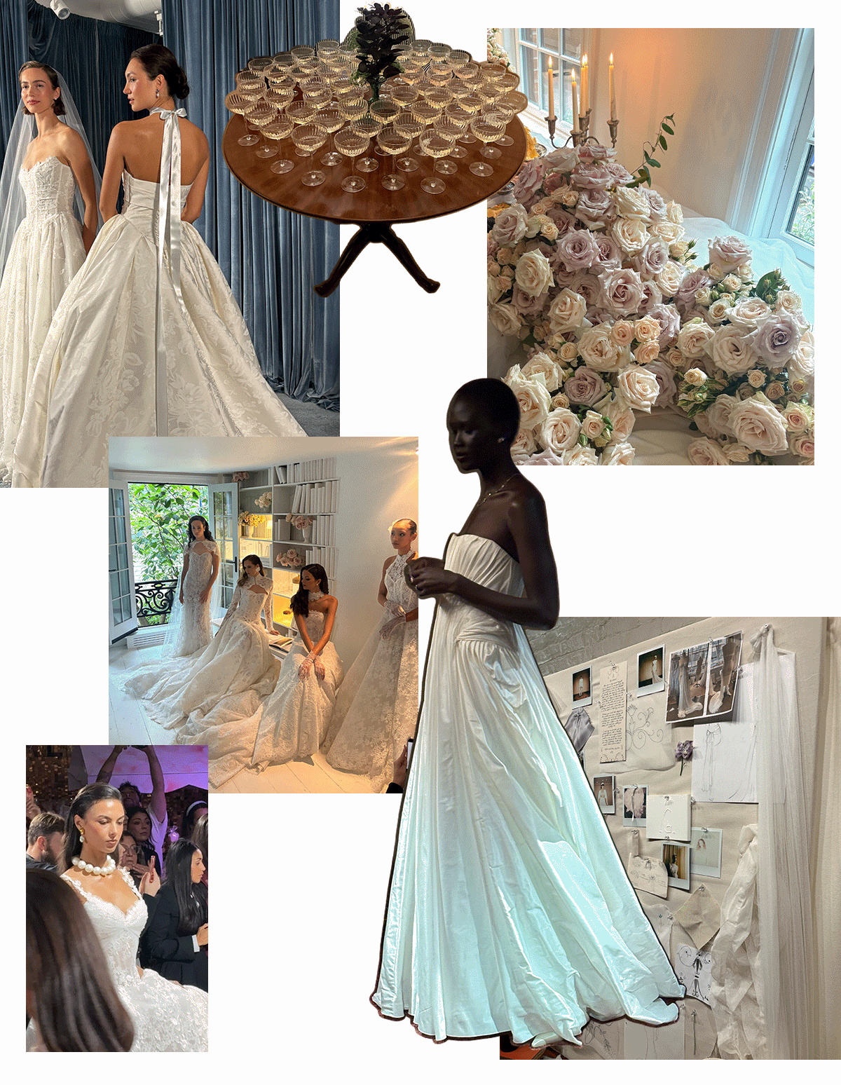 Collage of photos and videos from New York Bridal Week