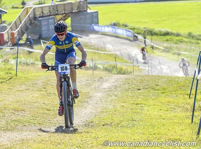 Sweden's Axel Lindh leading at the start of lap 2