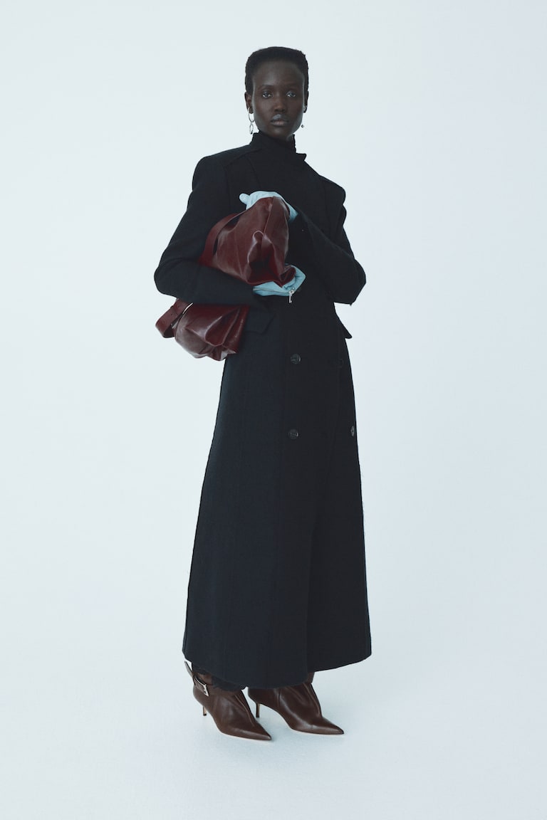 Long Wool-Blend Coat