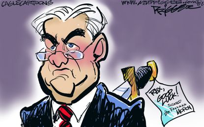 Political cartoon U.S. Rex Tillerson firing stabbed in back