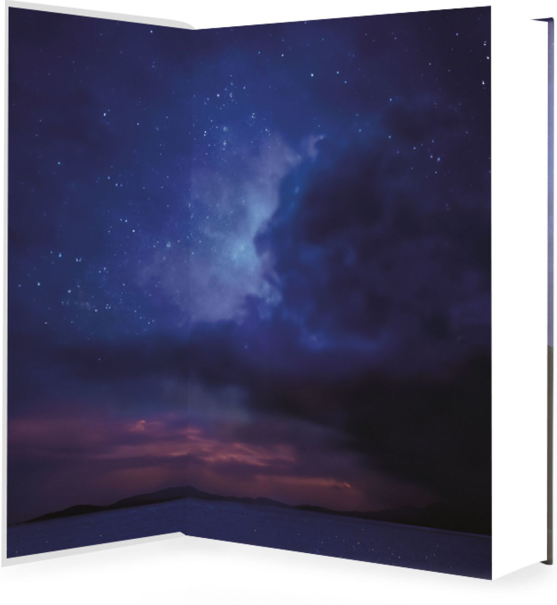 Remain book end papers showing the night sky