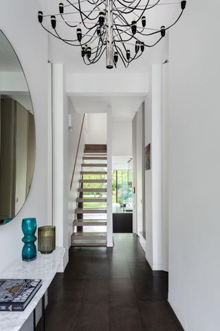 Hallway and stairs in modernist London extension