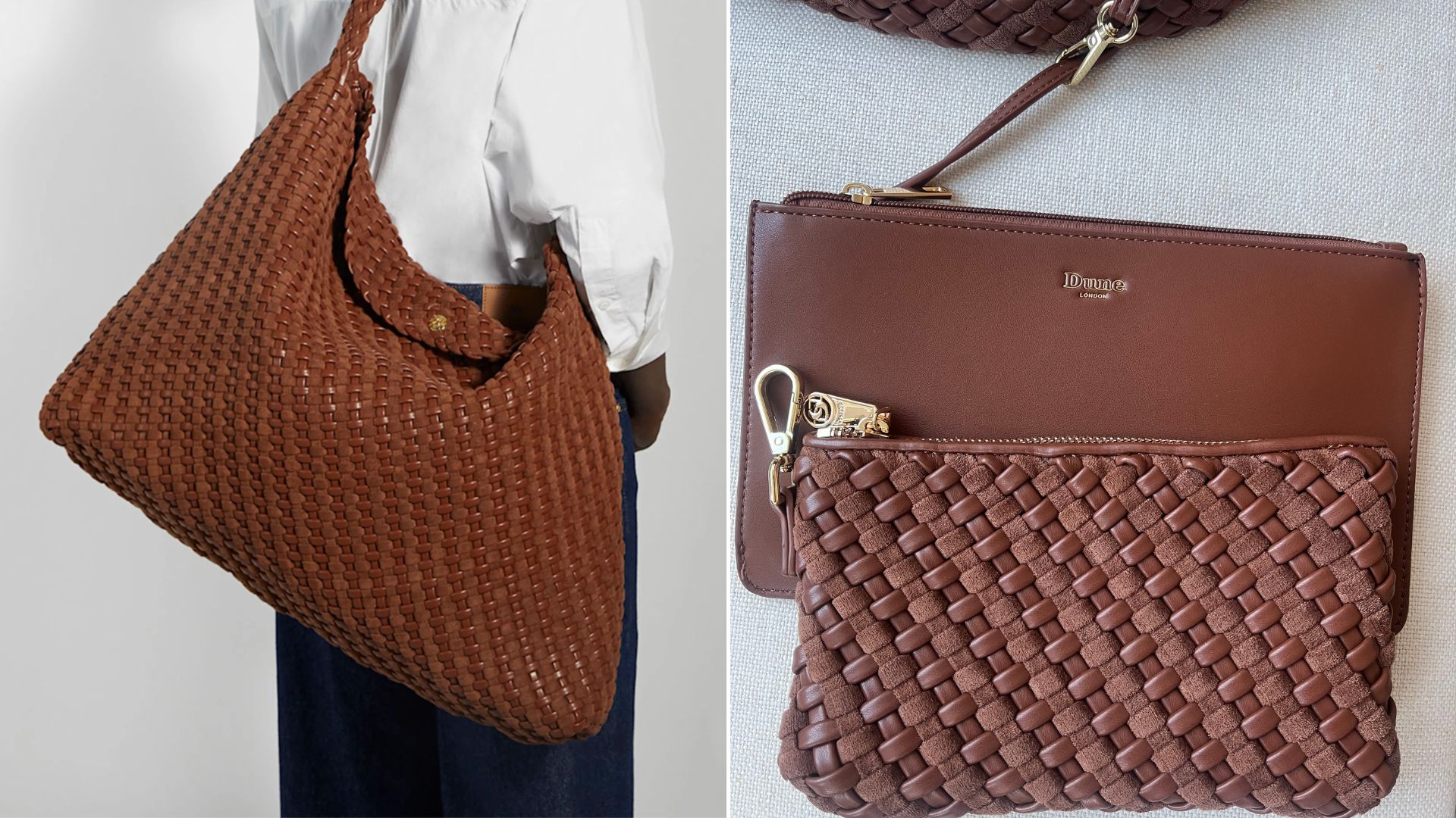 Two images of the Dune London XL Deliberate bag